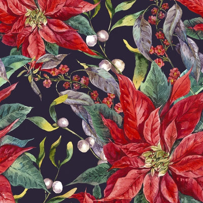 Christmas Red Poinsettia Velvet - MagnoliaFabric