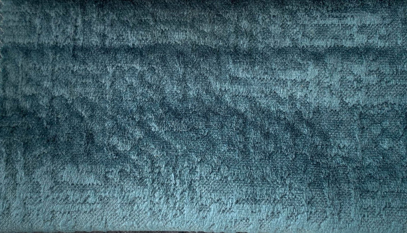 teal blue textured velvet fabric