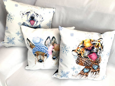 winter animals decorative cushion 