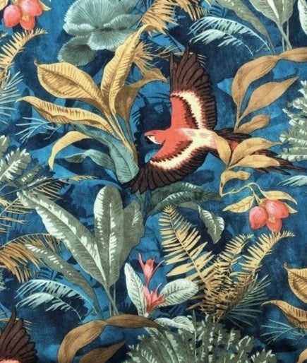 blue fabric tropical jungle nature