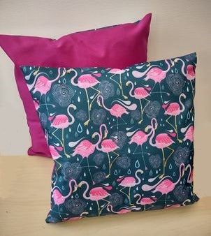 pink flamingo fuschia waterproof outdoor cushion