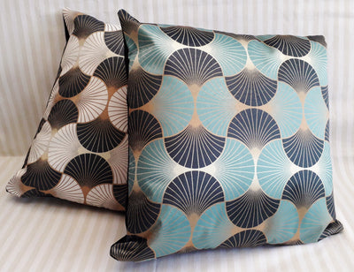 blue art deco sofa pillowcase 45x45