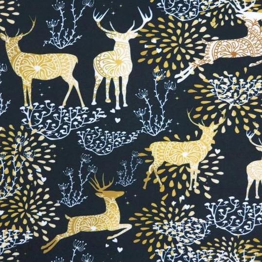 Black Gold Deers - MagnoliaFabric