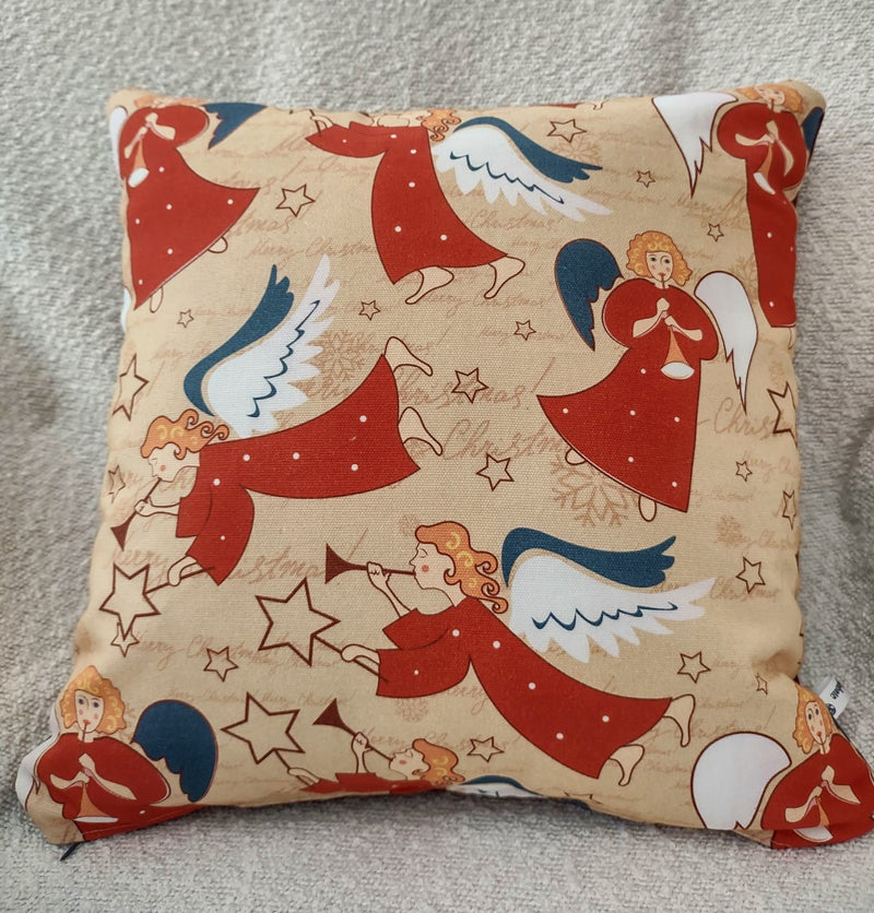 Christmas Angels Cotton Cushion Cover 50x50cm - MagnoliaFabric