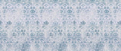 vintage ornamental blue upholstery fabric