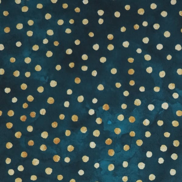 teal gold dots geometric fabric