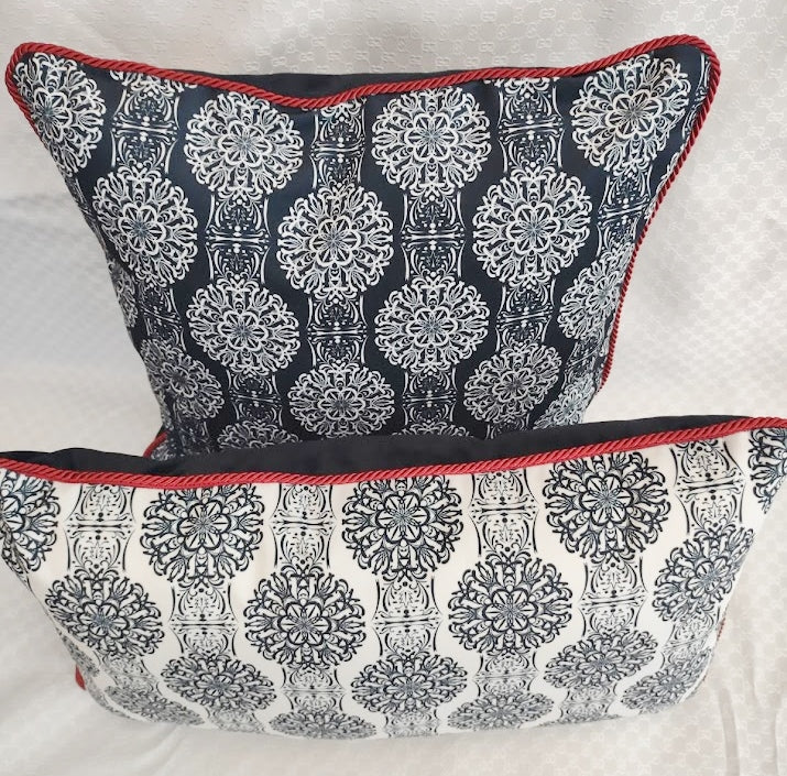 Black and White Set of Two Cushions - MagnoliaFabric