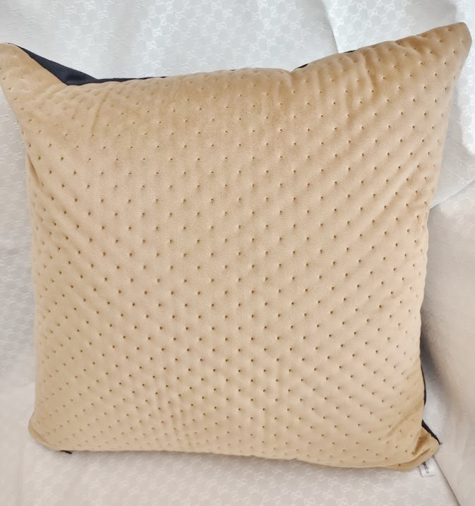 Luxury Camel Beige Quilted Dots Velvet Pillowcase 40x40cm+ Zippered - MagnoliaFabric