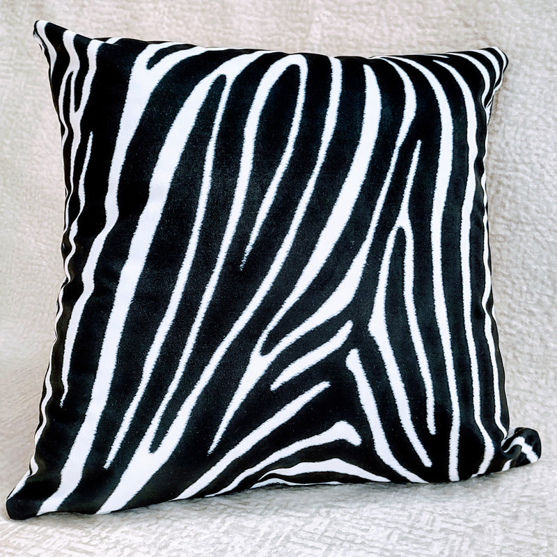 Zebra Velvet Pillow Cover 40x40cm+ Zippered - MagnoliaFabric