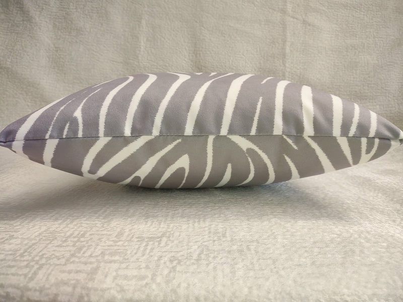 Grey Zebra Velvet Pillow Cover 40x40cm+ Zippered - MagnoliaFabric