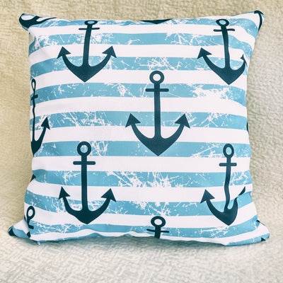 Marine Style Stripped Pillow Cover 40x40cm+ Zippered - MagnoliaFabric