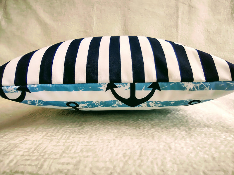 Marine Style Stripped Pillow Cover 40x40cm+ Zippered - MagnoliaFabric