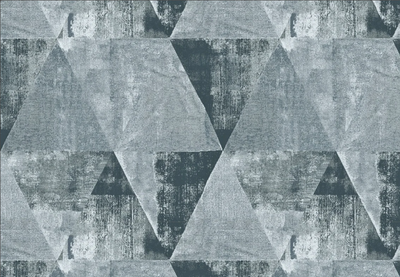 blue triangles geoetric upholstery fabric