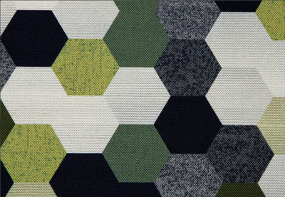 green honeycomb mosaic upholstery fabric