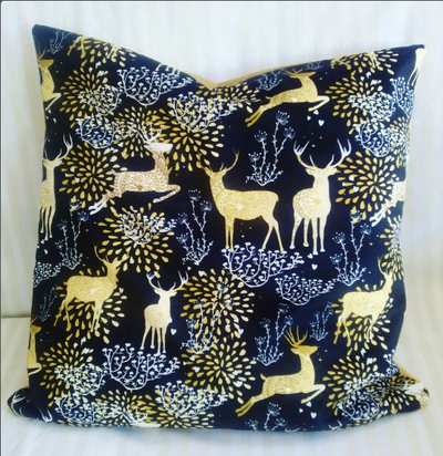 Black Yellow Deers Velvet Pillow Cover 40x40cm+ Zippered - MagnoliaFabric