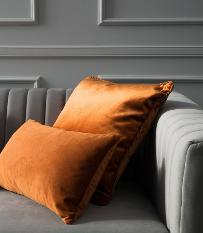 decorative orange velvet pillowcase