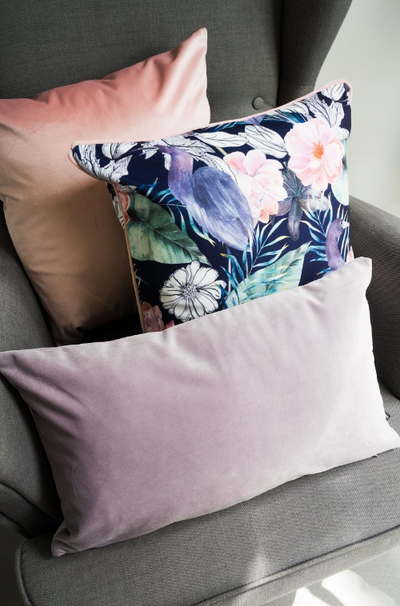 magnolia fabric velvet decorative cushion