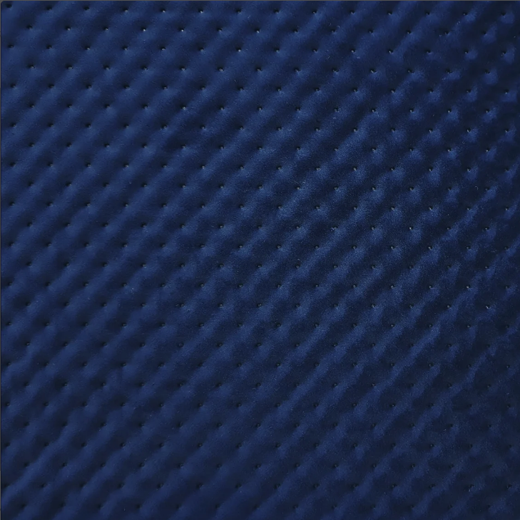 navy blue quilted geometric velvet fabric