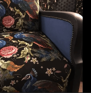 magnolia fabric peacock chair 