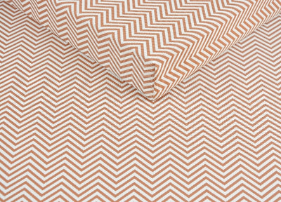 orange zig zag herringbone outdoor waterproof fabric