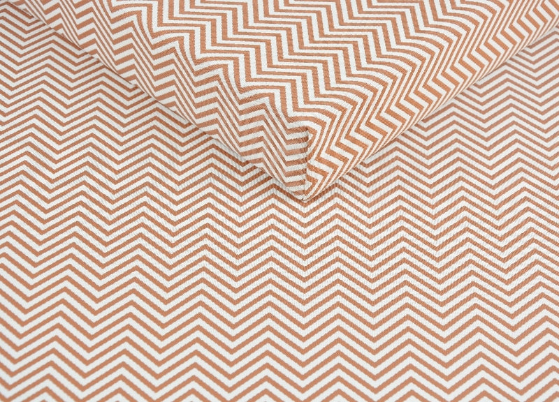 orange zig zag herringbone outdoor waterproof fabric