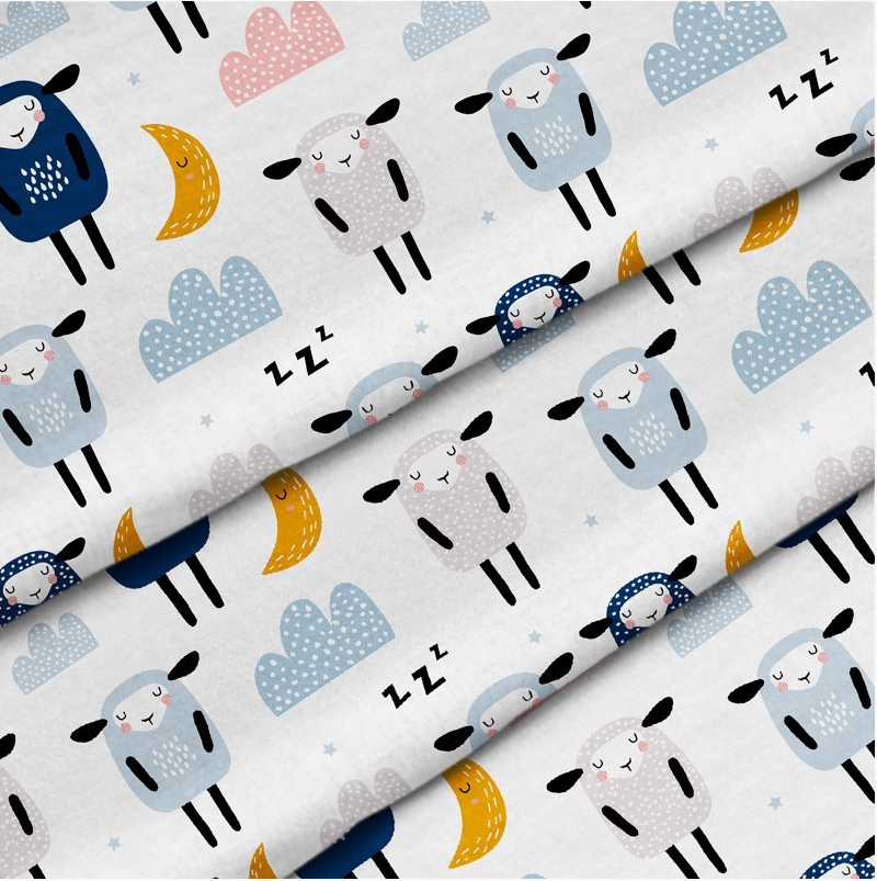 Sleepy Sheeps Dots Cotton - MagnoliaFabric