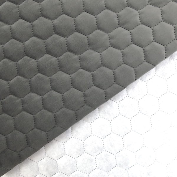 honeycomb quilted grey upholstery fabric