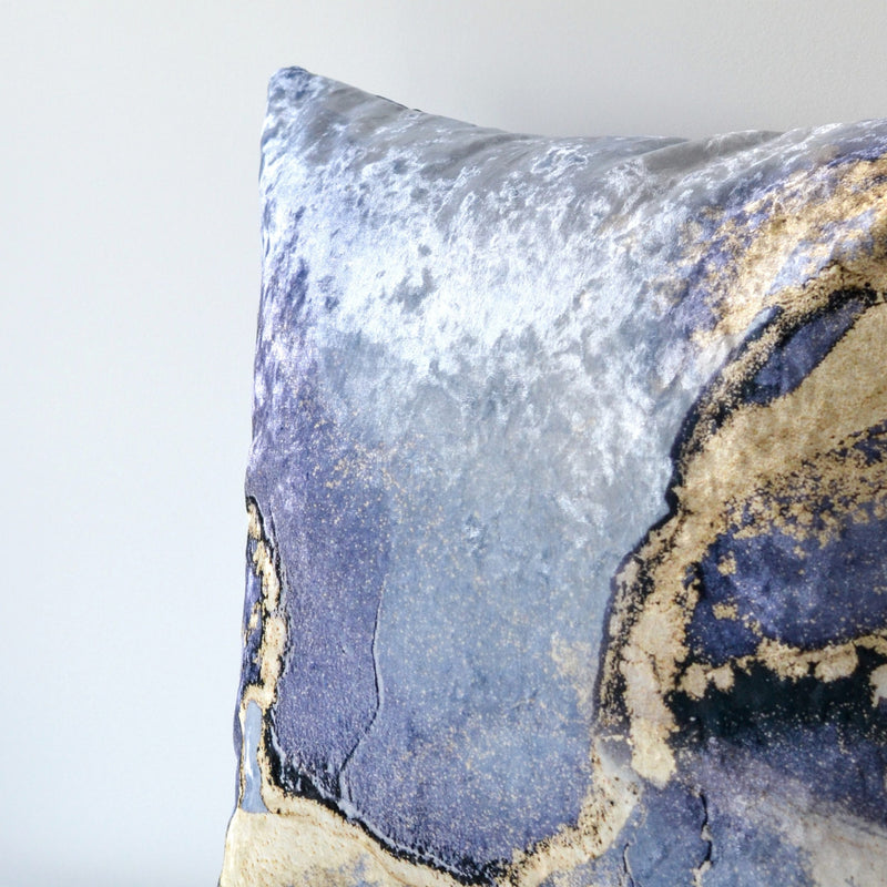 Blue Gold Abstract Decorative Cushion 45x45cm+ - MagnoliaFabric