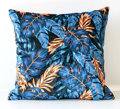 Blue Orange Exotic Jungle Decorative Cushion 45x45cm+ - MagnoliaFabric