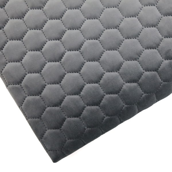 grey honeycomb quilted furnishing fabric