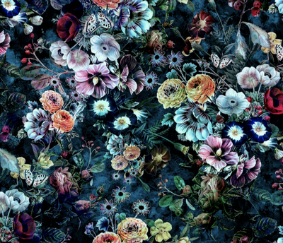 dark floral upholstery velvet