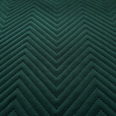 zigzag quilted bottle green furnishing velvet fabric