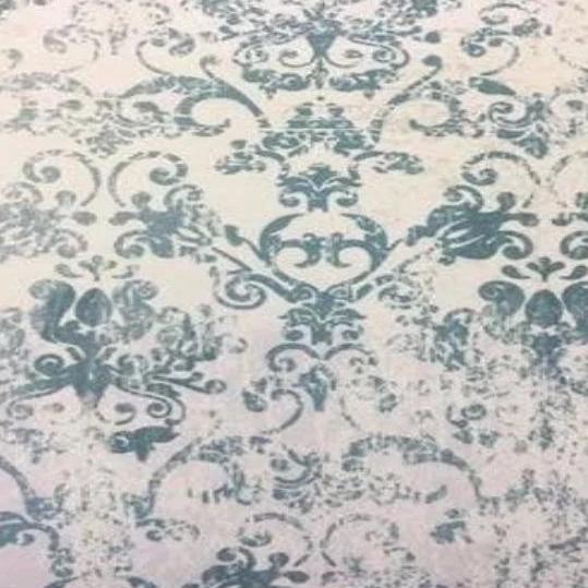 ornamental blue grey furnishing fabric