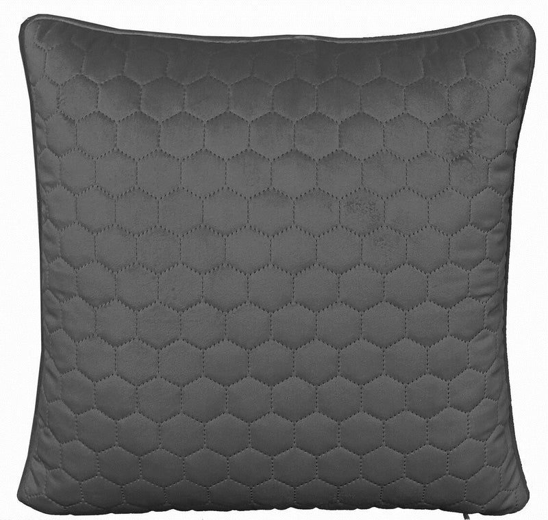 grey honeycomb quilted velvet pillowcase