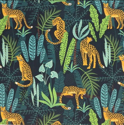 leopard tropical jungle upholstery velvet fabric