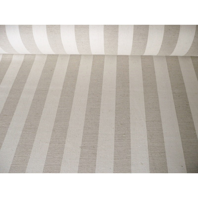 natural stripes linen furnishing fabric