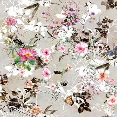 spring flowers white flowers velvet furnishing fabric