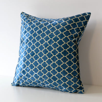 Navy Moroccan Trellis Decorative Cushion 40x40cm+ - MagnoliaFabric