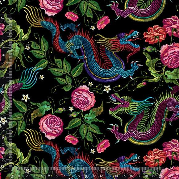 dragon furnishing velvet fabric