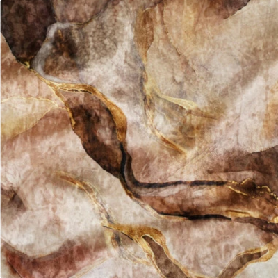 Beige Brown Gold Marble Lava Stone Crushed Velvet - MagnoliaFabric